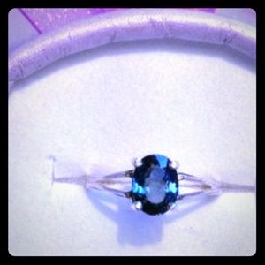 Natural London Blue Topaz Sterling Silver Ring